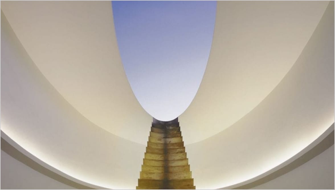 View of the sky through an art the art installation